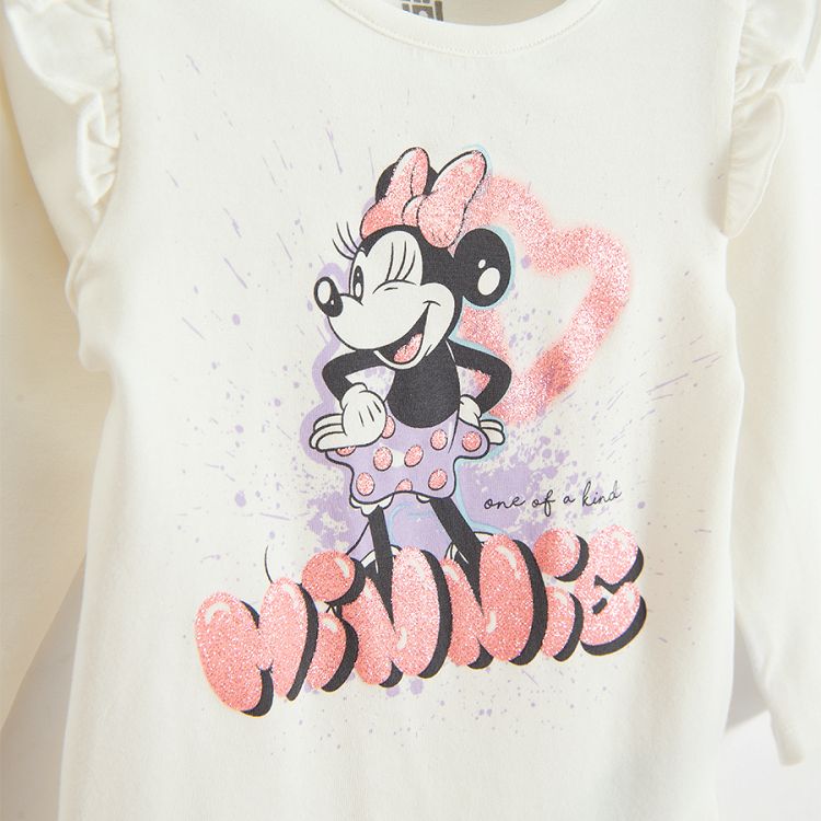 Minnie Mouse white long sleeve bodysuit