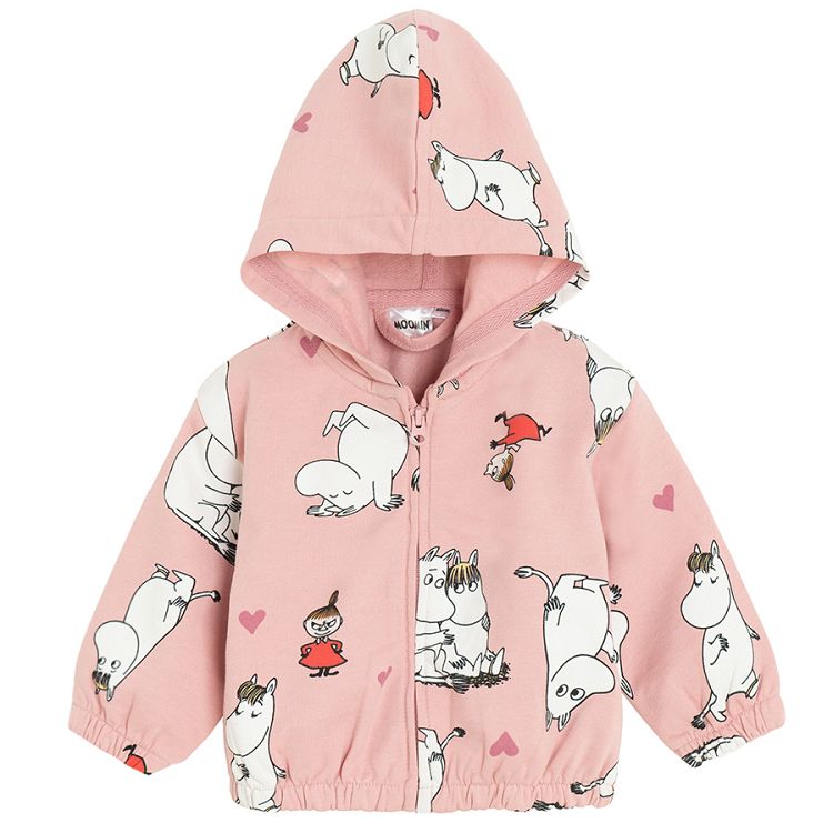 Moomins zip through hooded sweatshirt