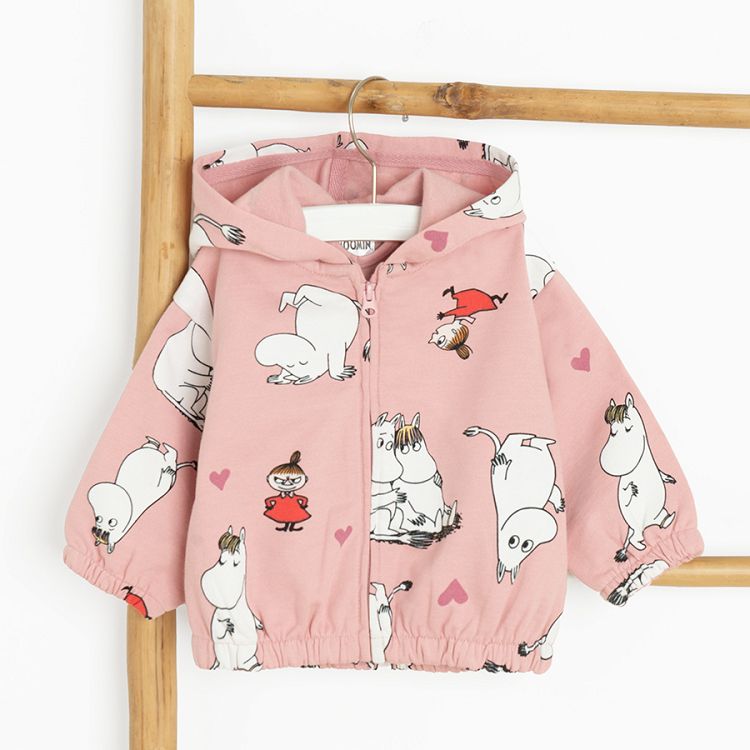 Moomins zip through hooded sweatshirt