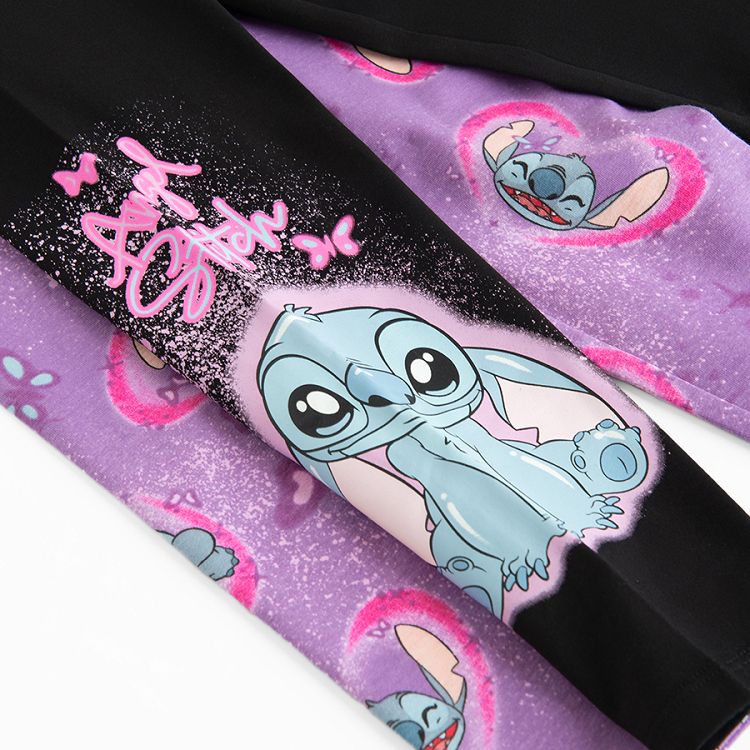 Lilo & Stich black and purple leggings - 2 pack