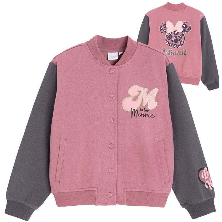 Minnie Mouse warm pink and black sweatshirt