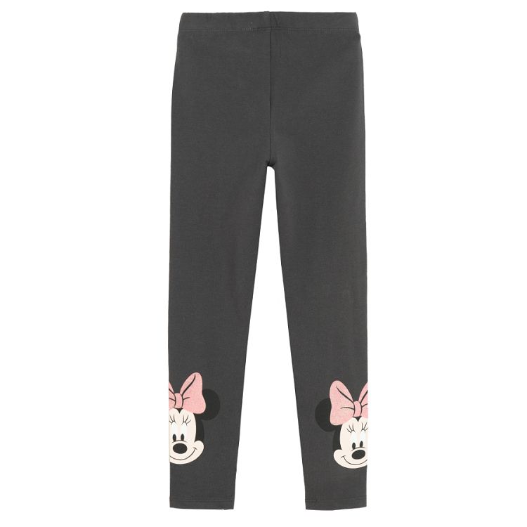 Minnie Mouse animal print and grey leggings- 2 pack