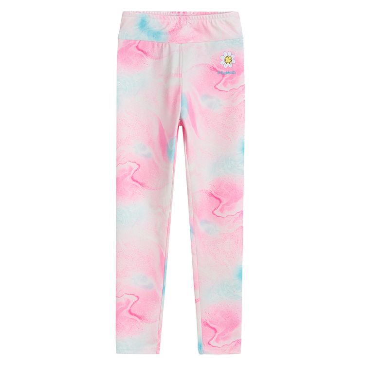 Smiley tie dye leggings