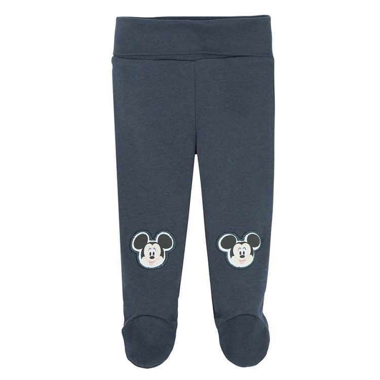 Mickey Mouse blue and grey footed leggings