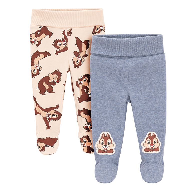 Chip and Dale footed leggings- 2 pack