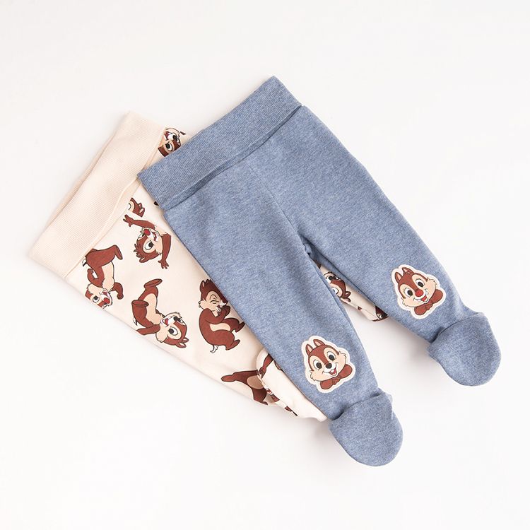 Chip and Dale footed leggings- 2 pack