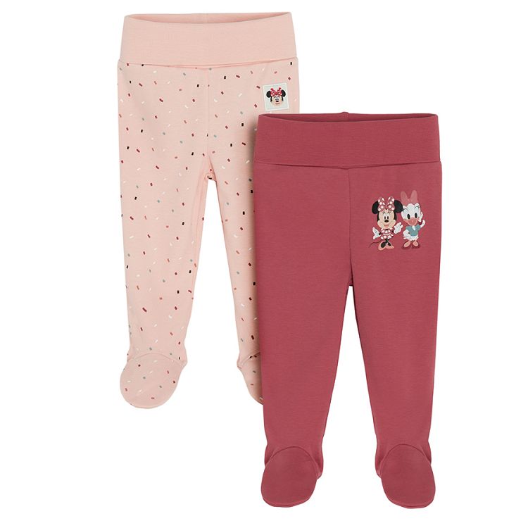 Minnie Mouse and Daisy pink footed leggings- 2 pack