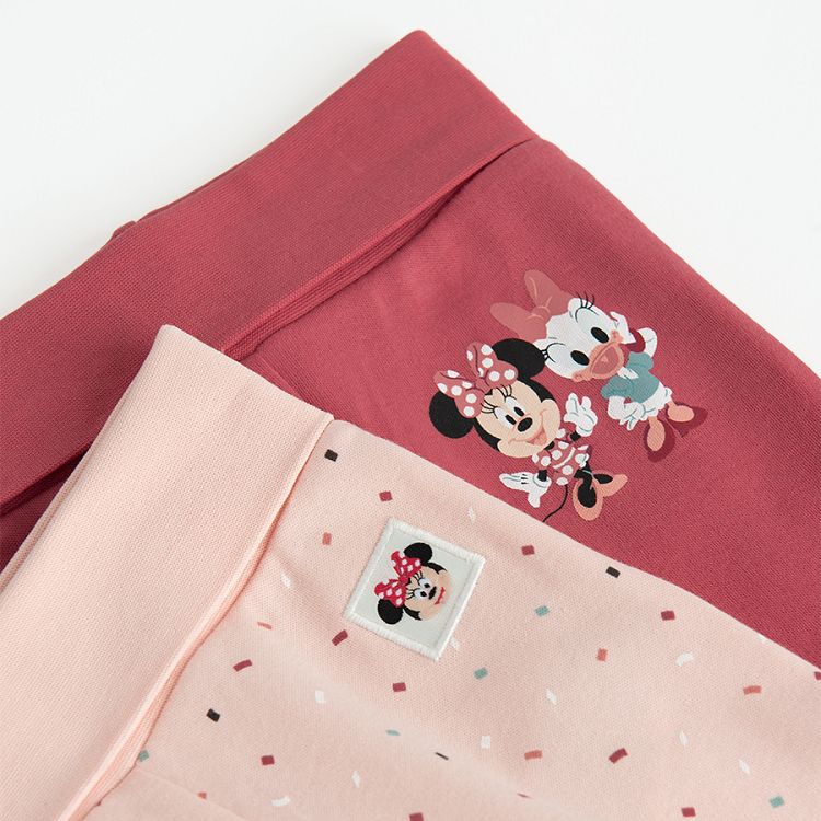 Minnie Mouse and Daisy pink footed leggings- 2 pack