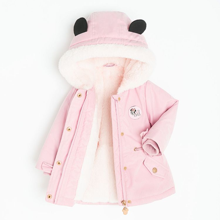 Minnie Mouse pink jacket with ears on the hood