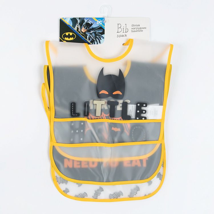 Batman black and transpatent bib- 3 pack