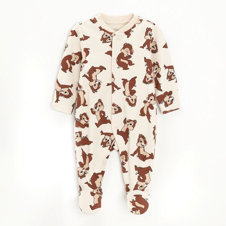 Chip and Dale brown and white footed overall- 2 pack