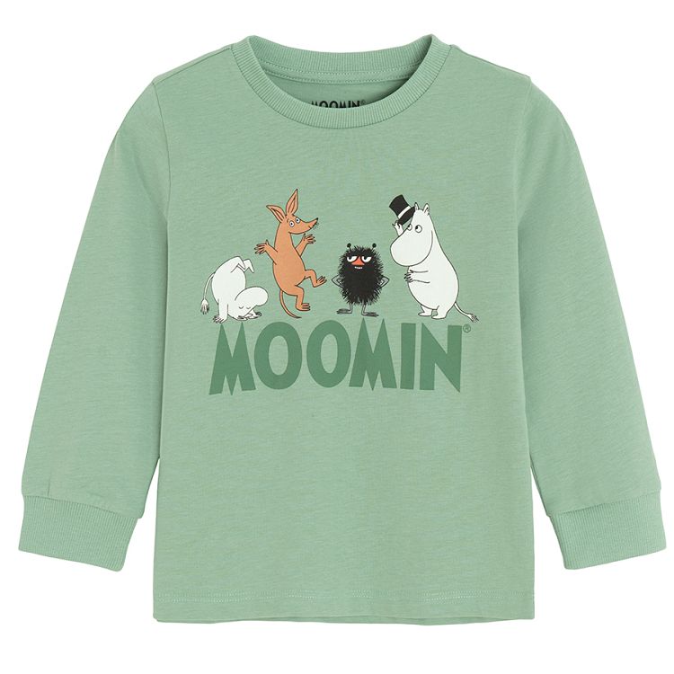 Moomins green long sleeve blouse and pants pyjamas