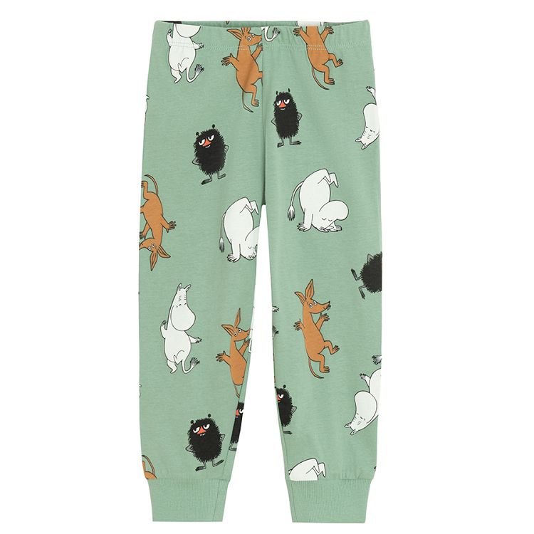 Moomins green long sleeve blouse and pants pyjamas