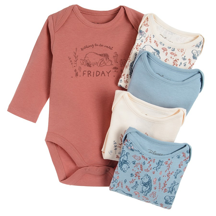 Winnie the Pooh long sleeve bodysuits 5-pack