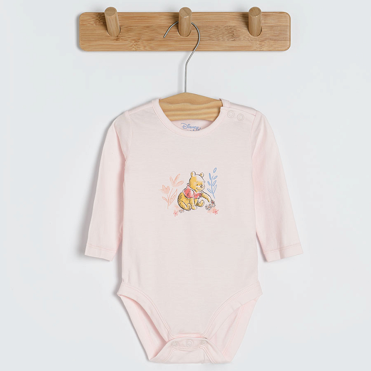 Winnie the Pooh white beige long sleeve bodysuits- 3 pack