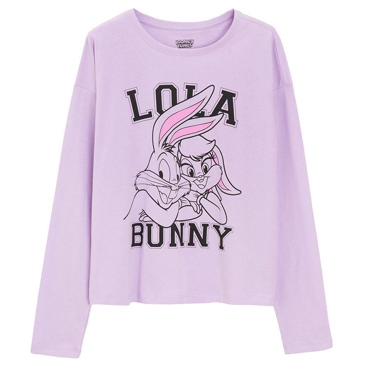 Lola Bunny purple long sleeve blouse and checked pants