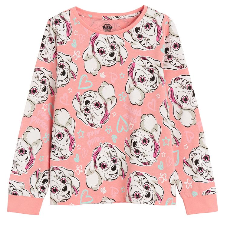 Paw Patrol pink long sleeve and pants pyjamas set- 2 pieces