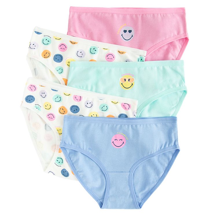 Smiley pastel colors briefs- 5 pack