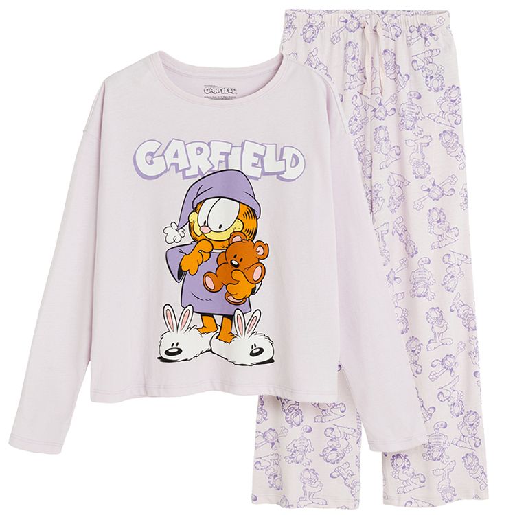 Garfield purple long sleeve blouse and pants pyjamas