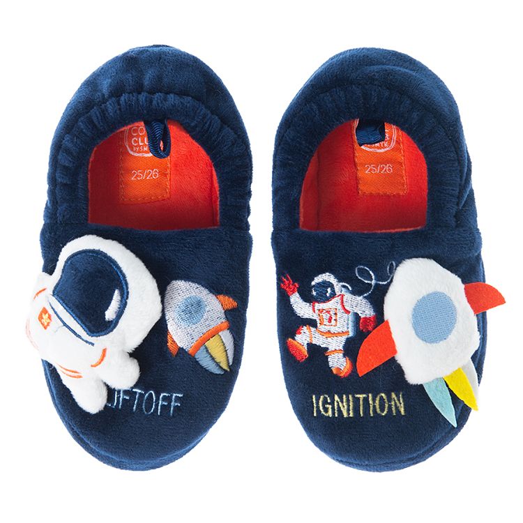 Navy blue space slippers