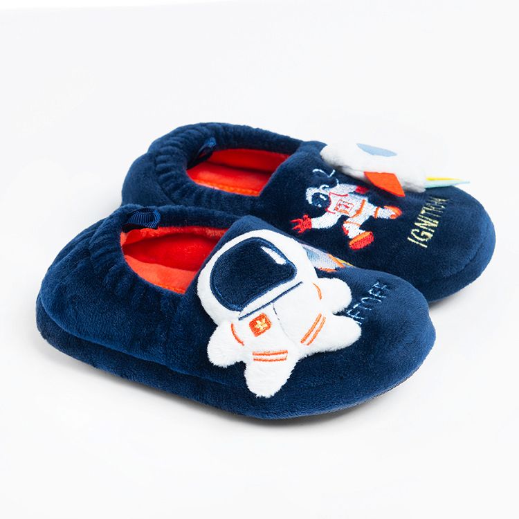 Navy blue space slippers