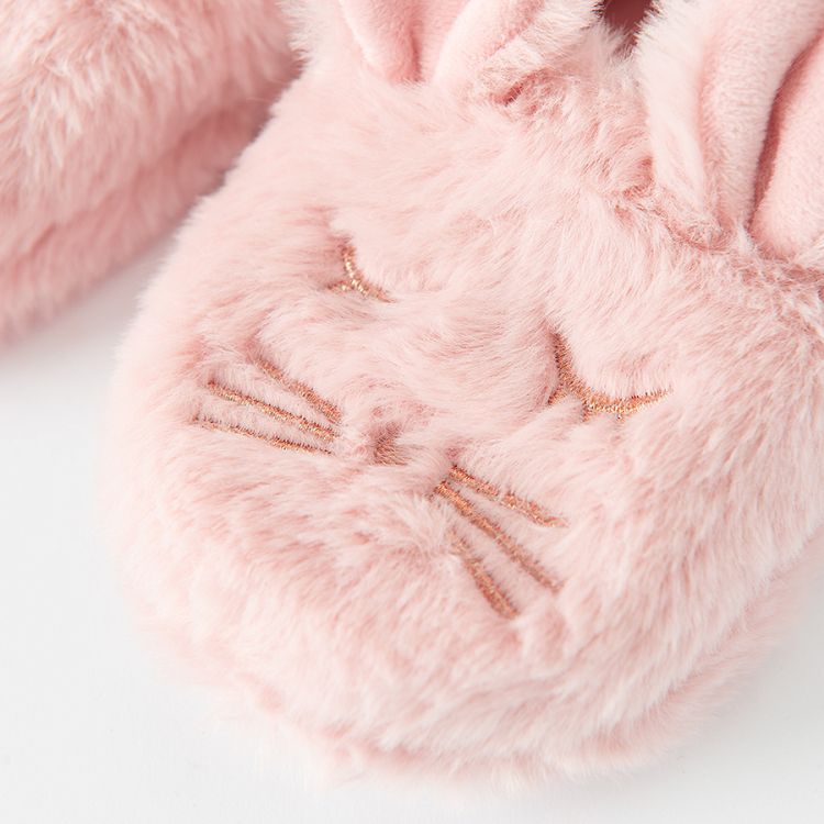 Pink home slippers with bunny shape