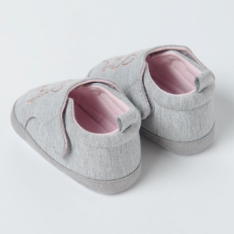 Bambi grey melange newborn slippers