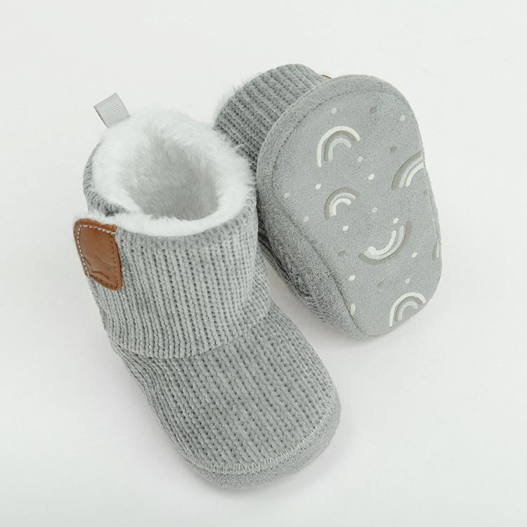 Grey newborn slippers