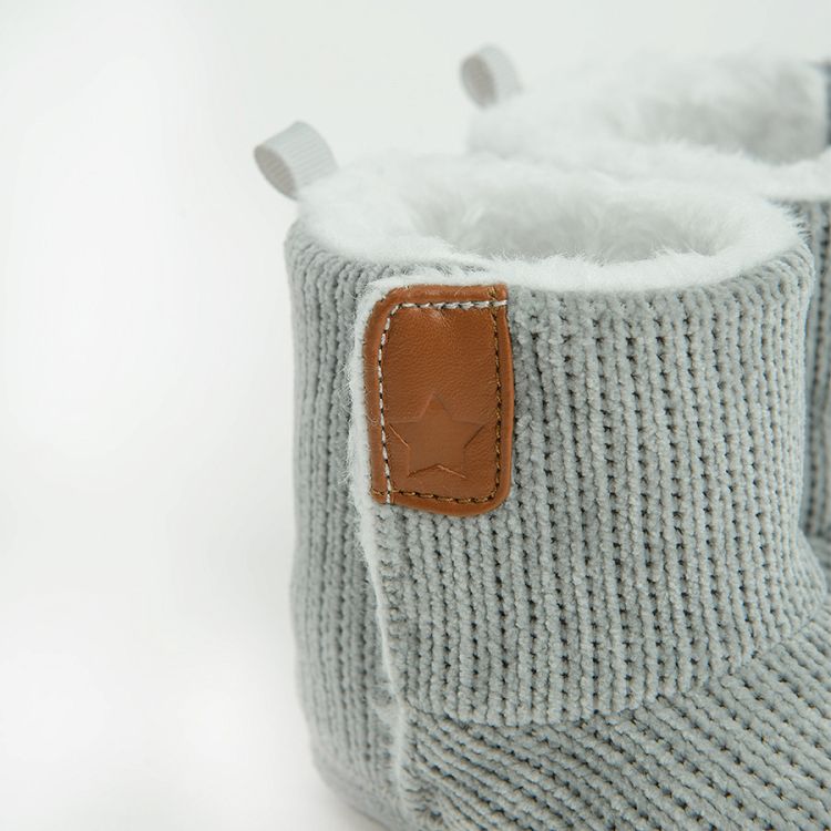 Grey newborn slippers