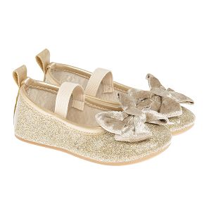 Gold ballerina flats