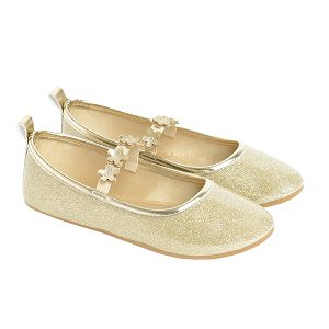 Gold ballerina flats