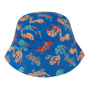 כובע טמבל כחול עם הדפס לטאות