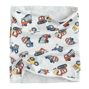 Grey snoodscarf with trucks print