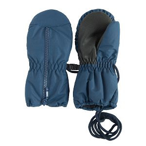 Blue ski gloves