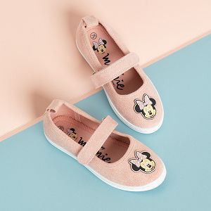 Minnie Mouse pink canvas ballerina shoes