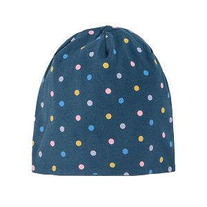 Navy blue polka dot cap