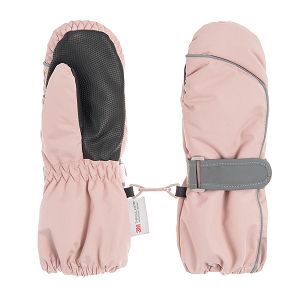 Pink ski gloves