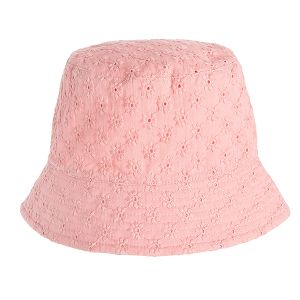 Pink hat with flower print