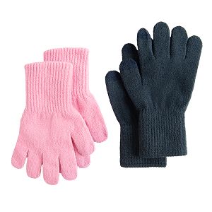 Pink and blue gloves- 2 pack