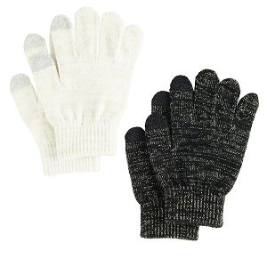 White and black gloves- 2 pack