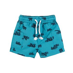 Shorts with cord and rino print