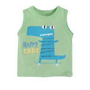 גופיה עם הדפס קרוקודיל והדפס 'Happy Croc'