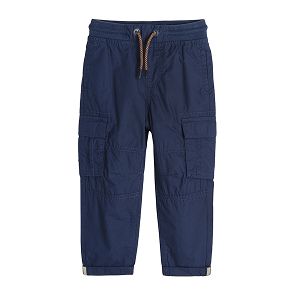 Blue trousers with cord and pockets