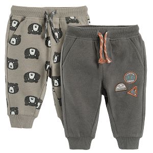 Jogging pants with bear print 2-pack