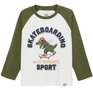 Dinosaur on skates long sleeve blouse