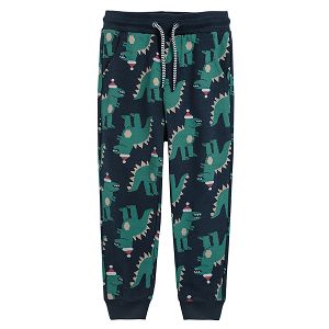 Dark blue dinosaurs jogging pants