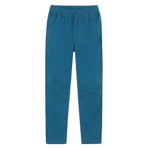 Navy blue trousers with adjustable waist