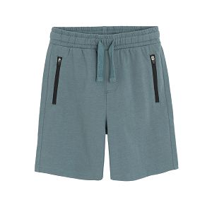 Dark grey shorts with cord on the waist