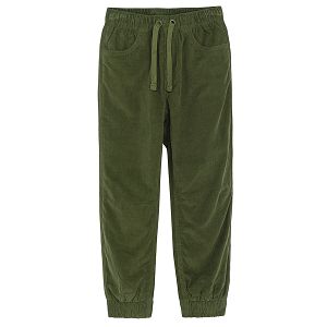 Dark green corduroy pants with fleece lining