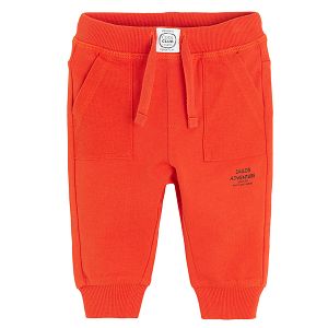 Coral jogging pants with cord
